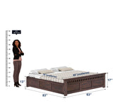 Armania Solid Sheesham Wood Bed With Box Storage Without Headboard - 1 Year Warranty