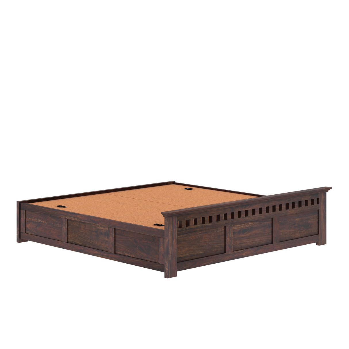 Armania Solid Sheesham Wood Bed With Box Storage Without Headboard - 1 Year Warranty