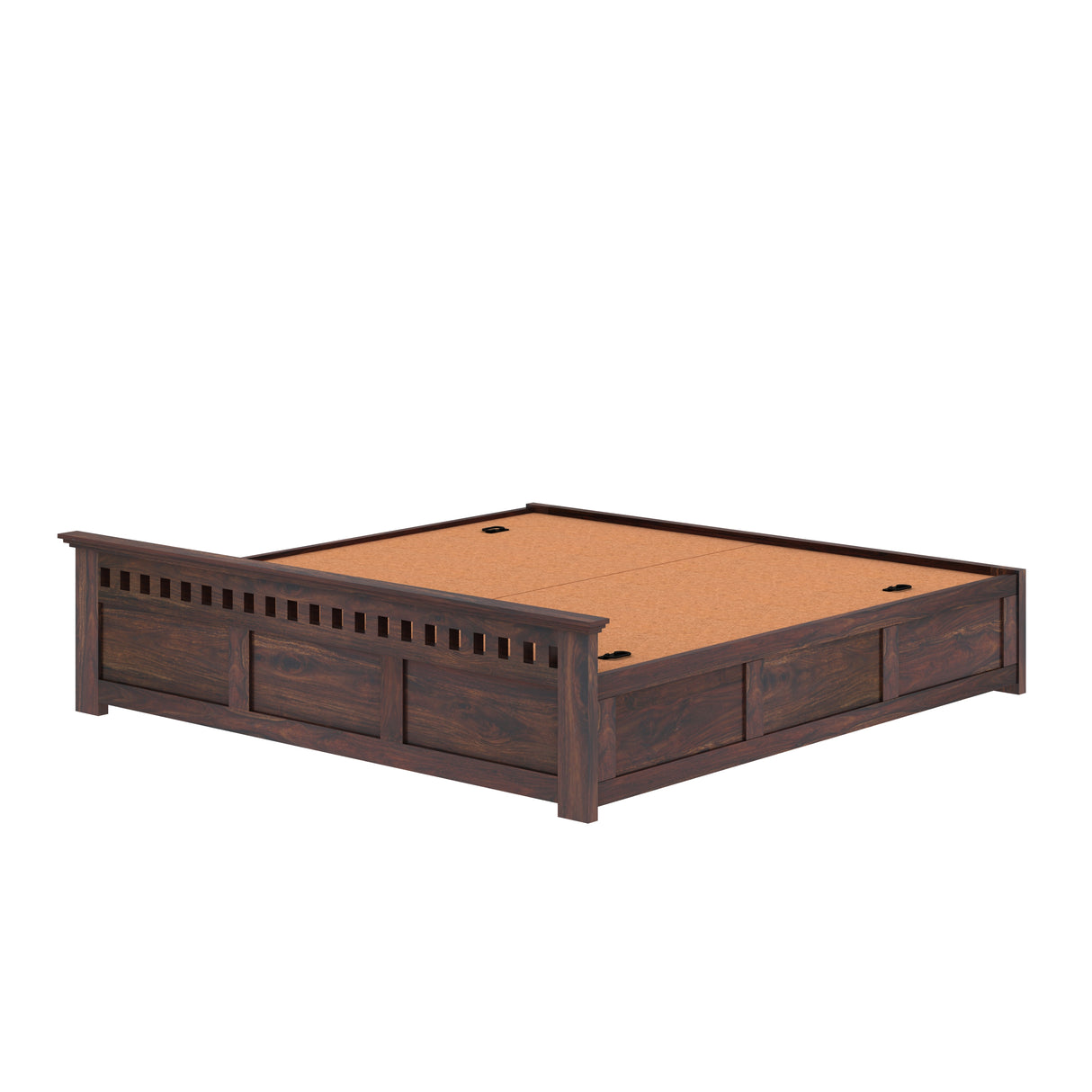 Armania Solid Sheesham Wood Bed With Box Storage Without Headboard - 1 Year Warranty