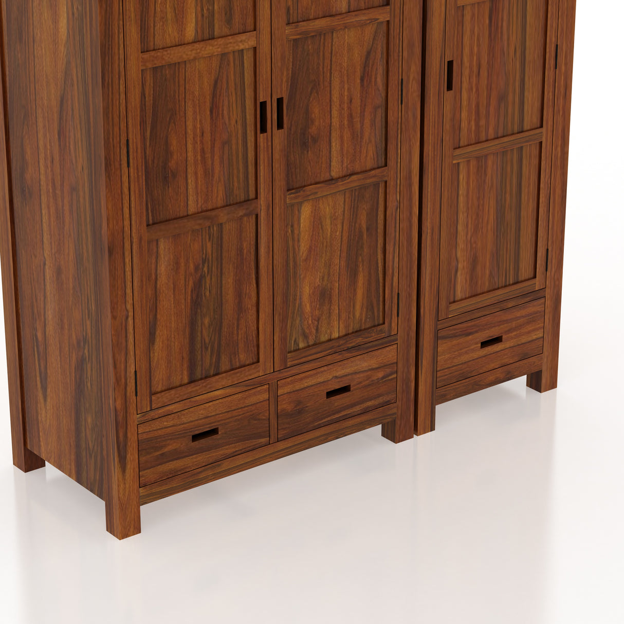 Armania Solid Sheesham Wood Dual Wardrobe/Almirah - 3 Years Warranty