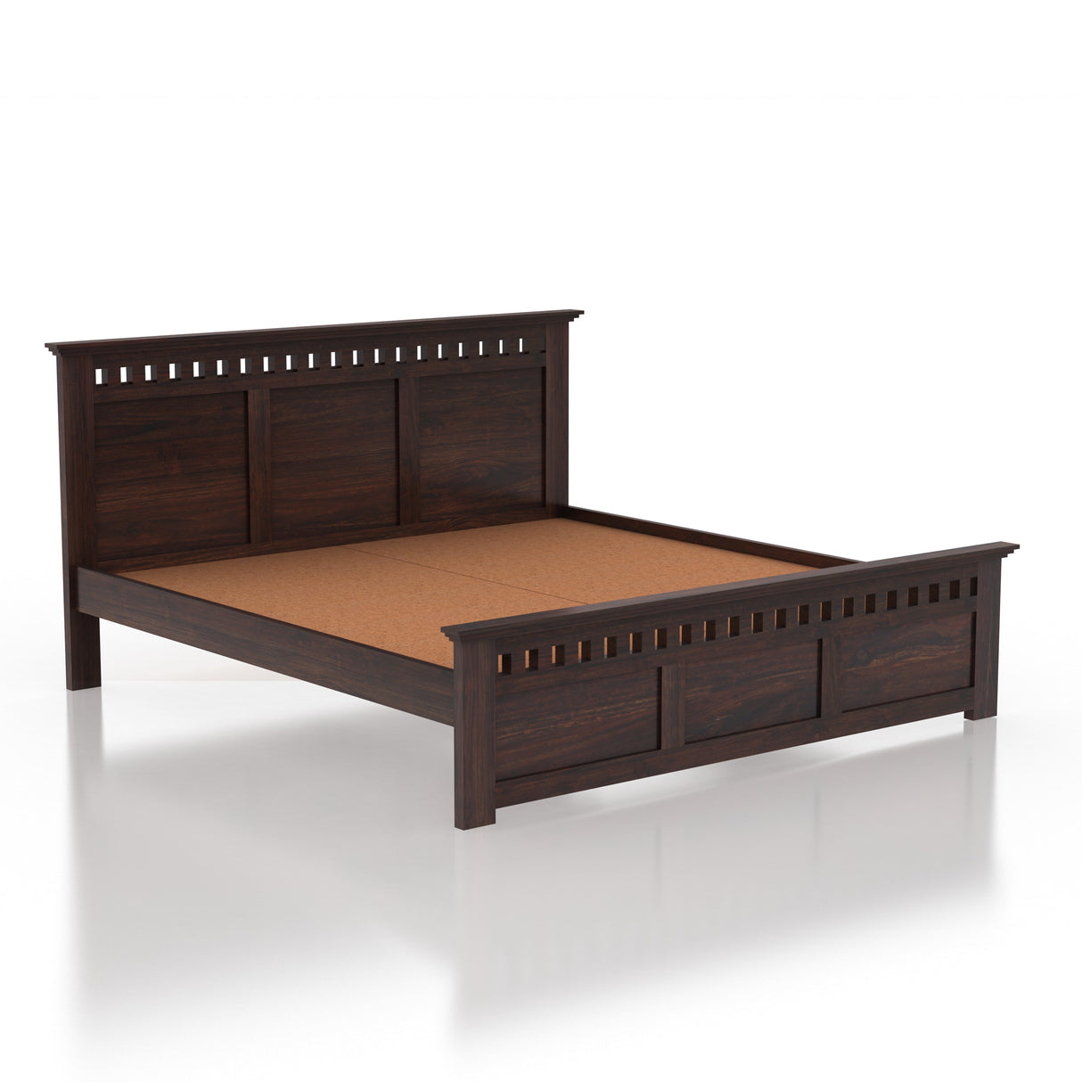 Armania Solid Sheesham Wood Bed Without Storage - 3 Years Warranty