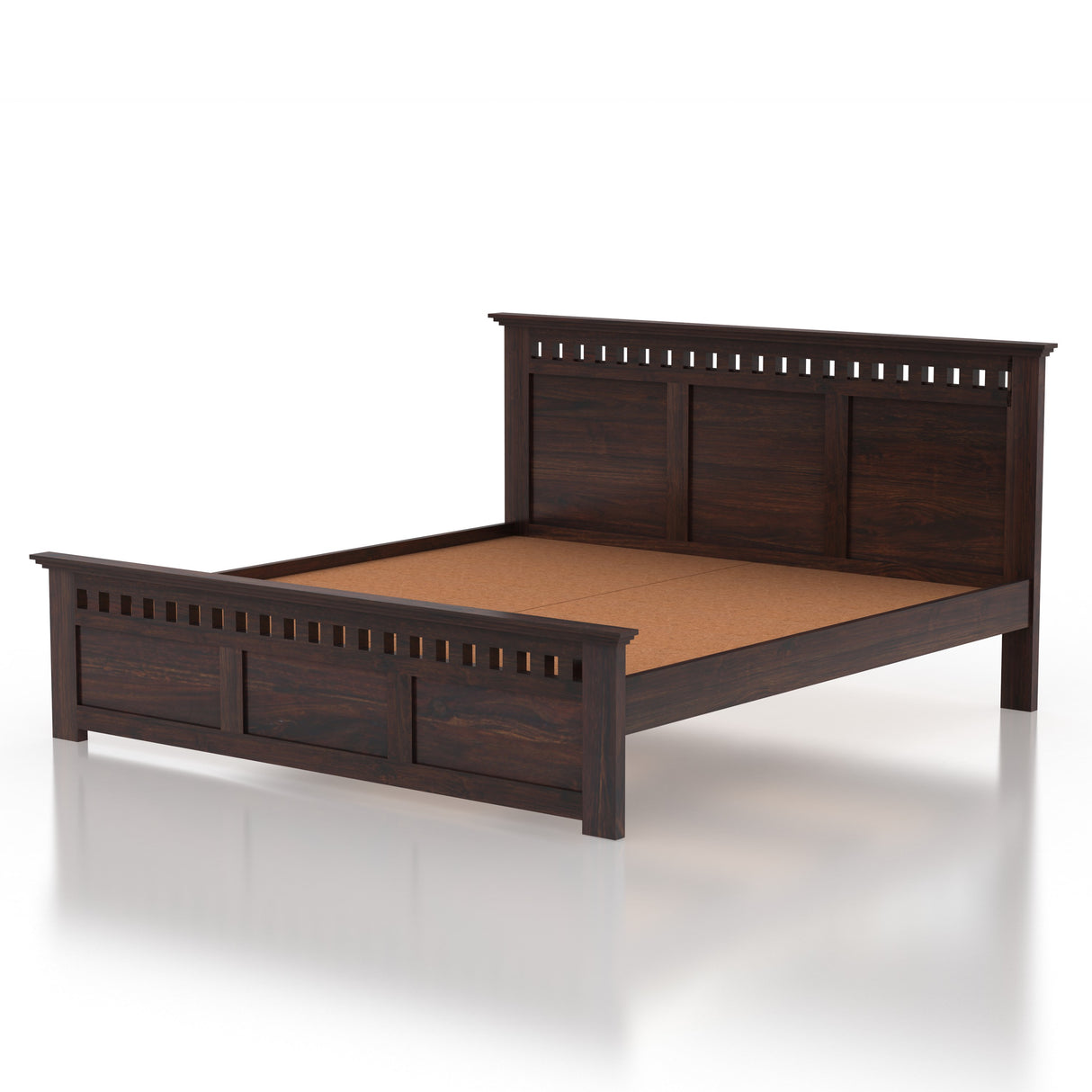Armania Solid Sheesham Wood Bed Without Storage - 3 Years Warranty