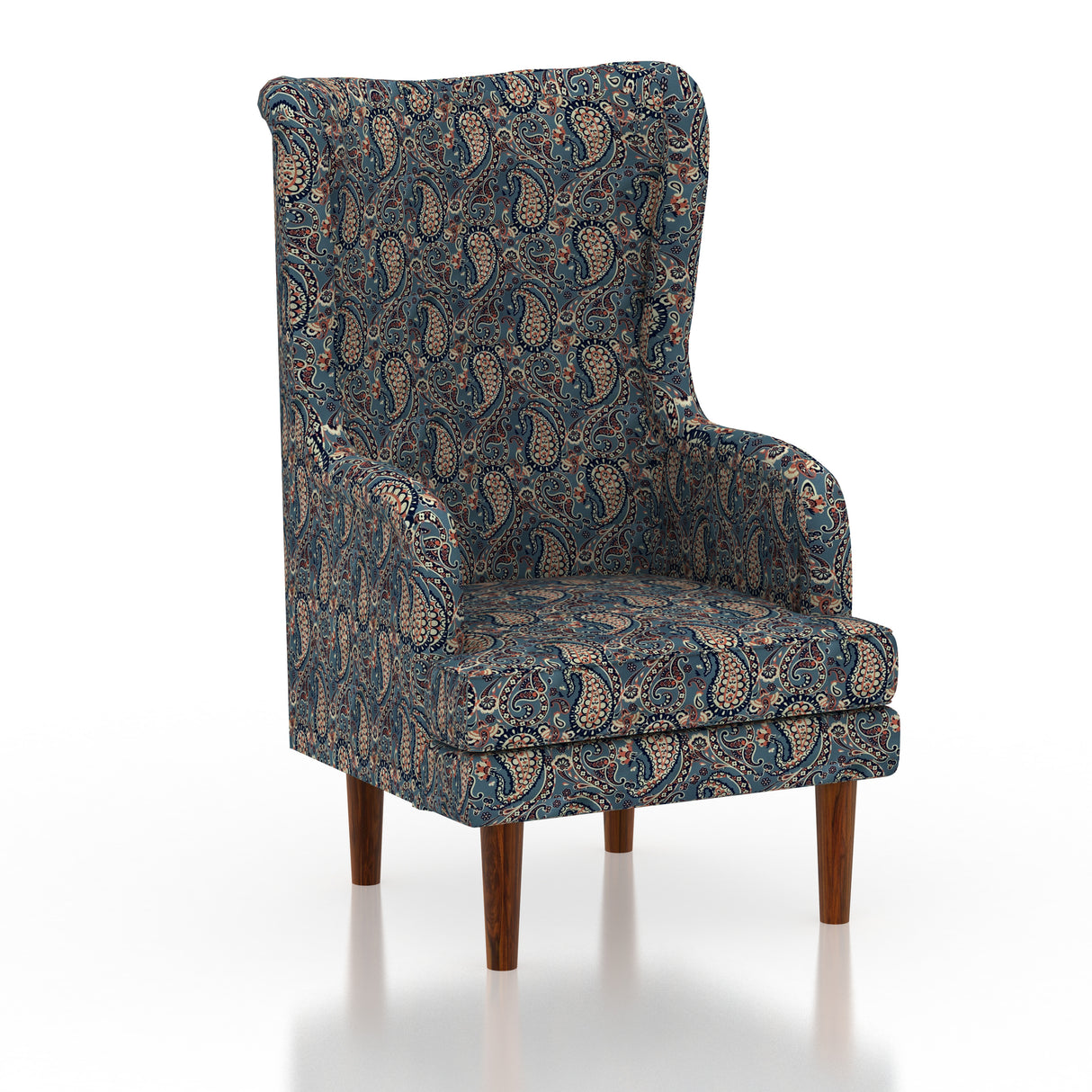 Manali Wing/Relax Sofa Chair With Wooden Legs - 1 Years Warranty