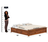 Armania Solid Sheesham Wood Bed With Box Storage Without Headboard - 1 Year Warranty