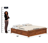 Armania Solid Sheesham Wood Bed With Box Storage Without Headboard - 1 Year Warranty