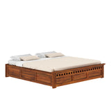 Armania Solid Sheesham Wood Bed With Box Storage Without Headboard - 1 Year Warranty