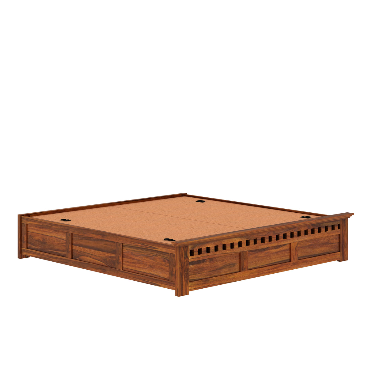 Armania Solid Sheesham Wood Bed With Box Storage Without Headboard - 1 Year Warranty