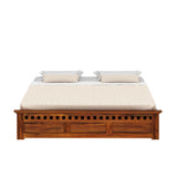 Armania Solid Sheesham Wood Bed With Box Storage Without Headboard - 1 Year Warranty