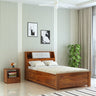 Marine Solid Sheesham Wood 4 Feet Bed With Box Storage(BIG HEADREST)- 3 Years Warranty