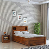 Maharaja Groove Solid Sheesham Wood 4 Feet Bed With Box Storage - 3 years Warranty