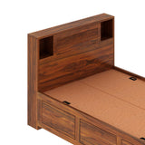 Maharaja Groove Solid Sheesham Wood 4 Feet Bed With Box Storage - 3 years Warranty