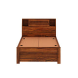 Marine Groove Solid Sheesham Wood 4 Feet Bed With Box Storage(BIG HEADREST)- 3 years Warranty