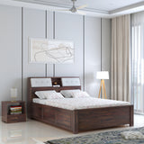 Marine Solid Sheesham Wood Bed With Box Storage(BIG HEADREST)- 1 Year Warranty