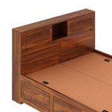 Maharaja Groove Solid Sheesham Wood Bed With Box Storage - 3 years Warranty
