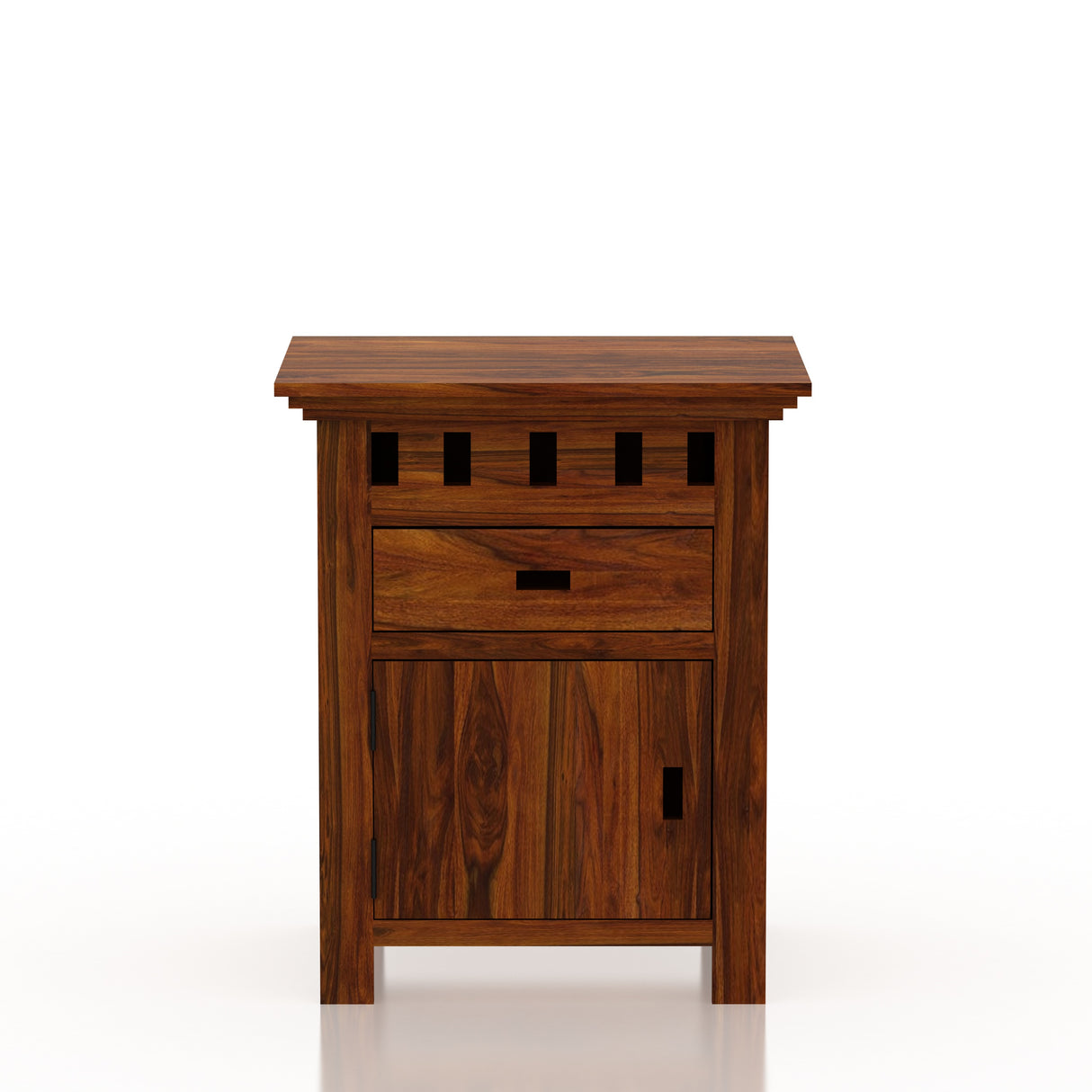 Armania Bedside Table With Storage in Solid Sheesham Wood - 3 Years Warranty