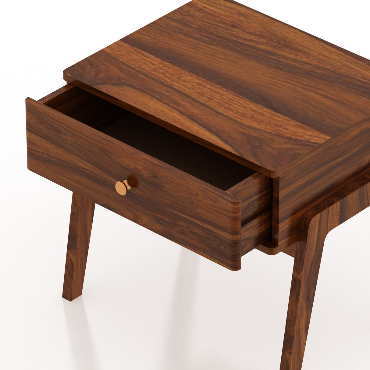 Lyon Solid Sheesham Wood Bedside Table With One Drawer - 3 Years Warranty