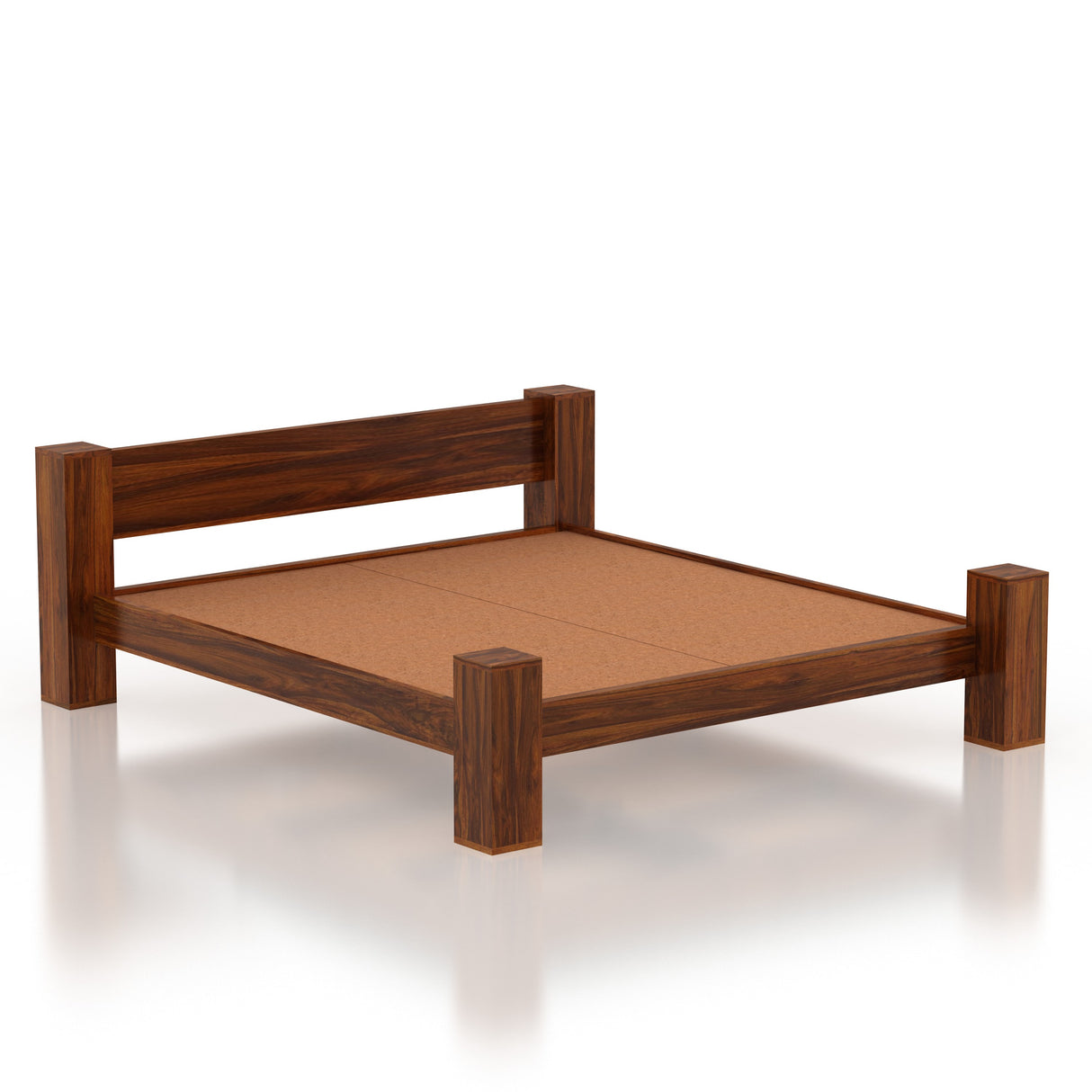 BOLT Solid Sheesham Wood Bed Without Storage - 3 Years Warranty
