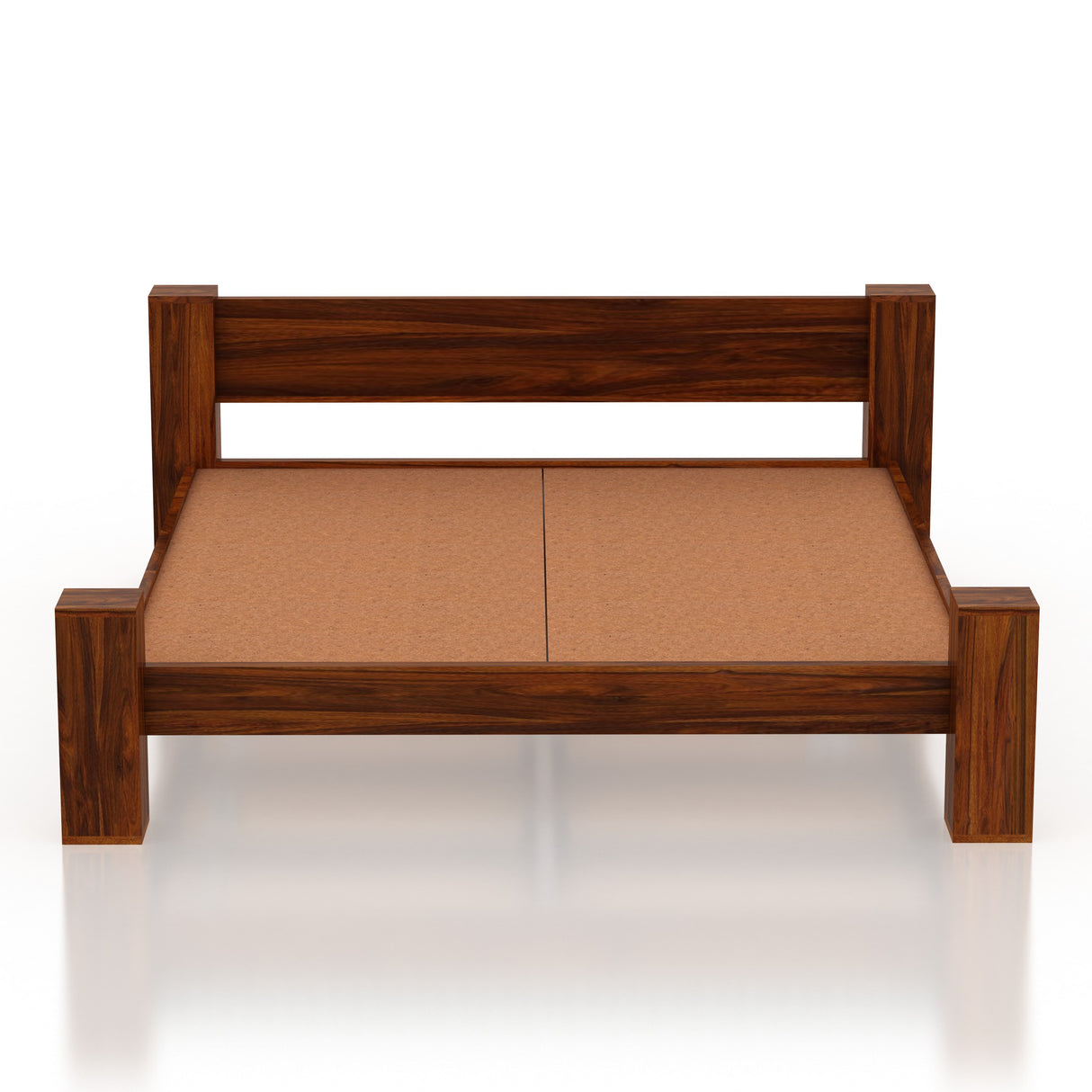 BOLT Solid Sheesham Wood Bed Without Storage - 3 Years Warranty
