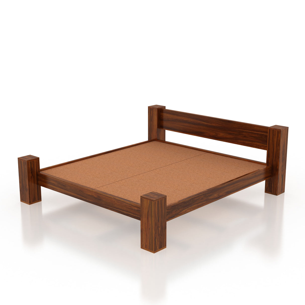 BOLT Solid Sheesham Wood Bed Without Storage - 3 Years Warranty