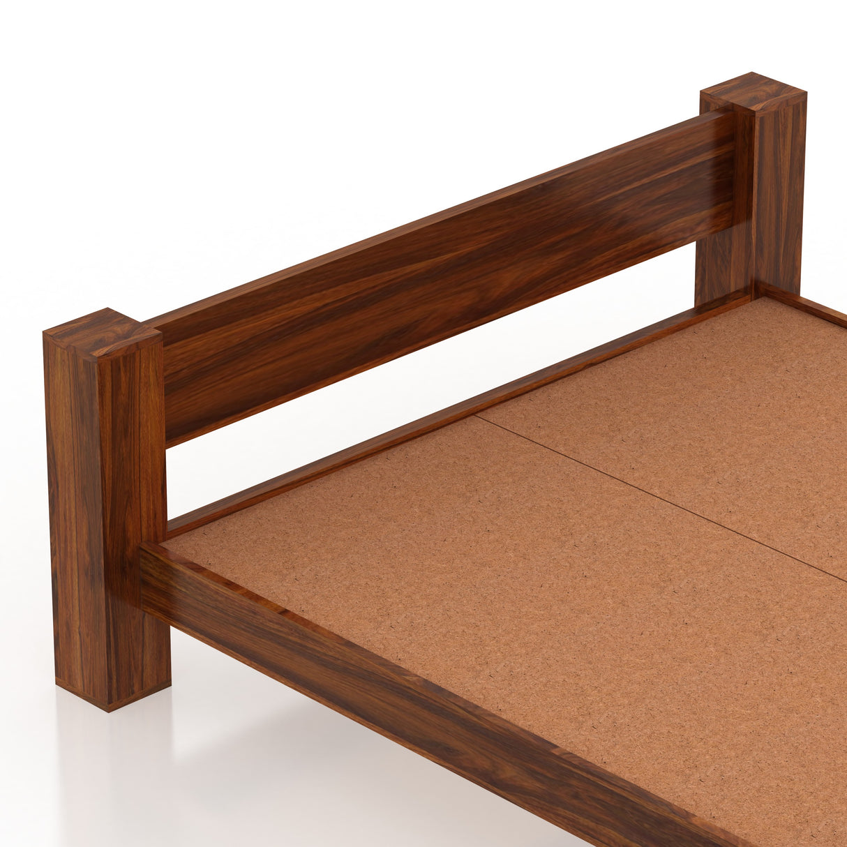 BOLT Solid Sheesham Wood Bed Without Storage - 3 Years Warranty