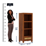 Syrus Solid Sheesham Wood Bookshelf With Drawer - 3 Years Warranty