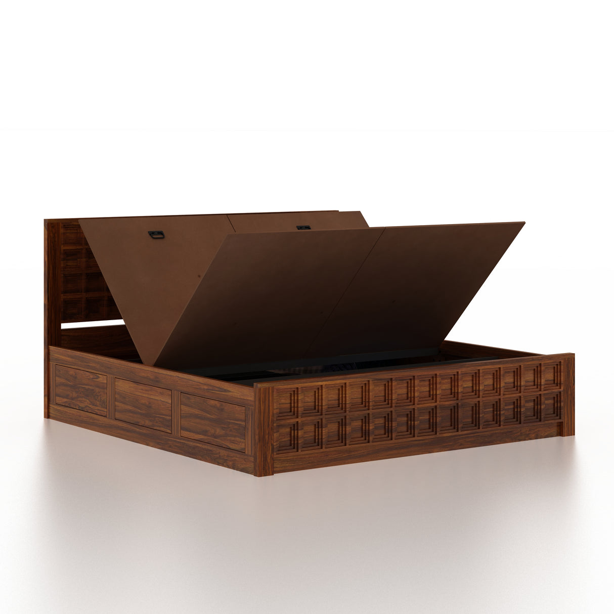 LUXOR Solid Sheesham Wood Box Storage Bed - 3 Years Warranty