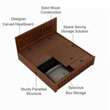 LUXOR Solid Sheesham Wood Box Storage Bed - 3 Years Warranty
