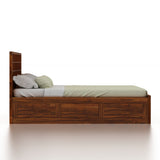 LUXOR Solid Sheesham Wood Box Storage Bed - 3 Years Warranty