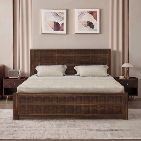 LUXOR Solid Sheesham Wood Box Storage Bed - 3 Years Warranty