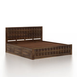 LUXOR Solid Sheesham Wood Box Storage Bed - 3 Years Warranty