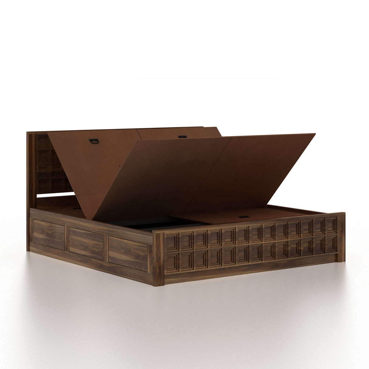 LUXOR Solid Sheesham Wood Box Storage Bed - 3 Years Warranty
