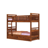 Swift Solid Sheesham Wood Bunk Bed With Ladder & Two Drawer Storage - 3 years Warranty