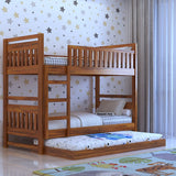 Swift Solid Sheesham Wood Bunk Bed With Ladder & Trundle Bed - 3 years Warranty