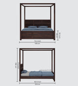Akon Solid Sheesham Wood Poster Bed - 3 Years Warranty