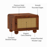 Naptune Solid Sheesham Wood Bedside Table - 3 Years Warranty