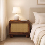 Naptune Solid Sheesham Wood Bedside Table - 3 Years Warranty