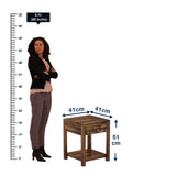 Italian Solid Sheesham Wood Side Table With One Drawer - 3 Years Warranty