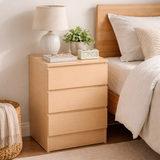DENIEL Solid Sheesham Wood Bedside Table With 3 Drawers Storage - 3 Years Warranty (LUXE EDITION)