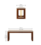 Edin Solid Sheesham Wood 6 Seater Dining Set With 4 Chairs and Bench - 3 Years Warranty