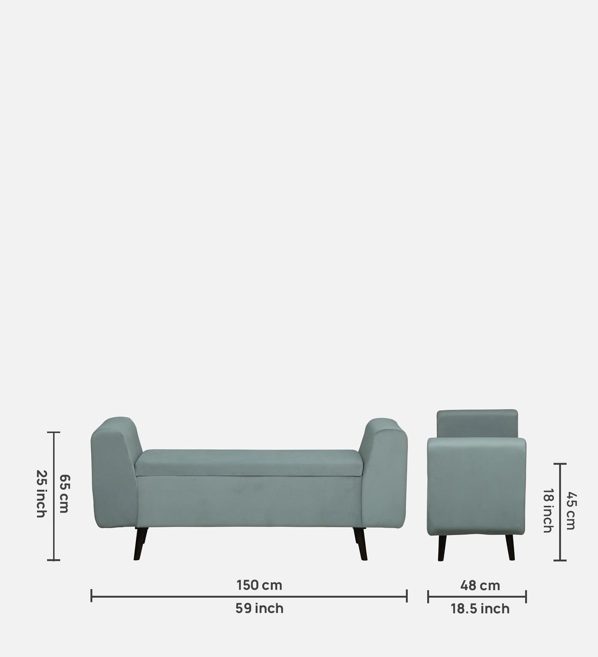 Mayor Upholstered Ottoman Bench With Storage - 12 Months Warranty(Grey)