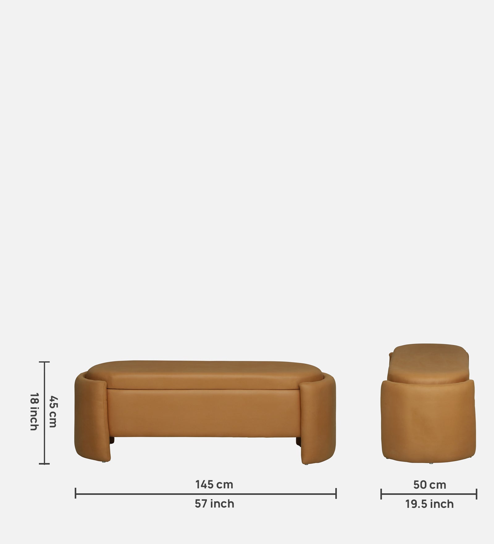 LOUISE Upholstered Ottoman Bench With Storage - 12 Months Warranty(SAFFRON) features