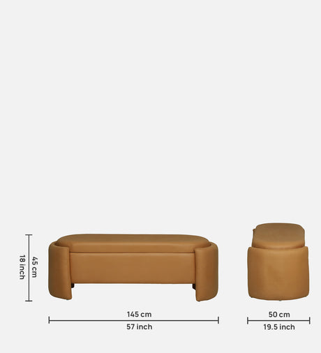 LOUISE Upholstered Ottoman Bench With Storage - 12 Months Warranty(SAFFRON)