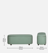 ROMAN Upholstered Ottoman Bench With Storage - 12 Months Warranty(Oasis)