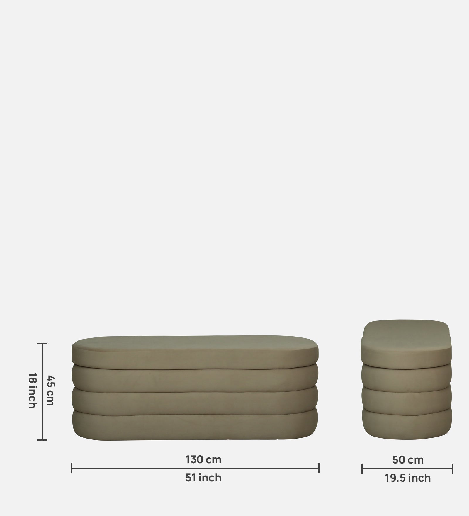 EMPEROR Upholstered Ottoman Bench With Storage - 12 Months Warranty(Mangolia) features