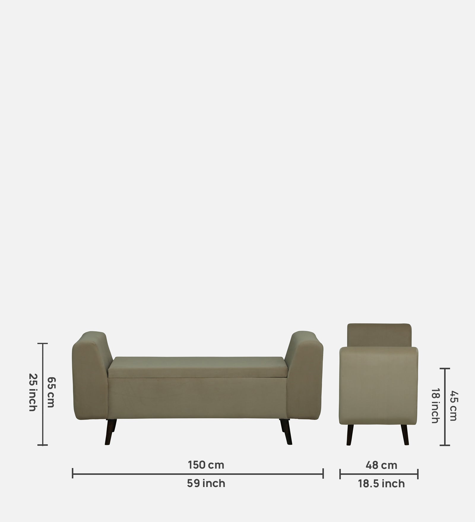 Mayor Upholstered Ottoman Bench With Storage - 12 Months Warranty(Brown) features