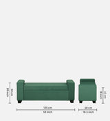 BOLT Upholstered Ottoman Bench With Storage - 12 Months Warranty(Oasis Color)