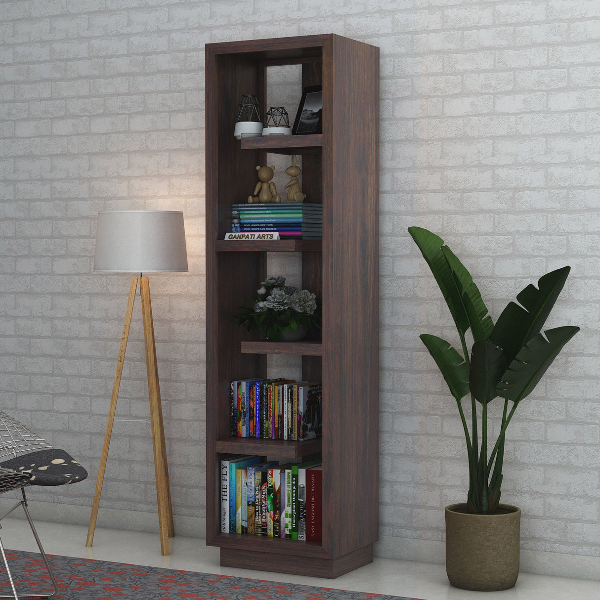 Mayor Solid Sheesham Wood Bookshelf - 3 Years Warranty