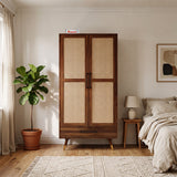 Riverton Solid Sheesham Wood Wardrobe With Two Doors and Drawer - 3-Year Warranty