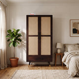 Riverton Solid Sheesham Wood Wardrobe With Two Doors and Drawer - 3-Year Warranty