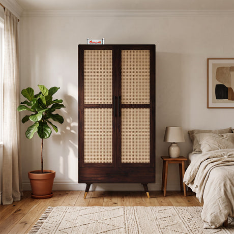Riverton Solid Sheesham Wood Wardrobe With Two Doors and Drawer - 3-Year Warranty